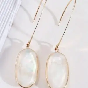 White Pearl Wire Threader Drop Earrings
