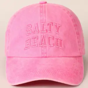 Salty Beach Baseball Cap: Hot Pink