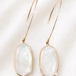 White Pearl Wire Threader Drop Earrings