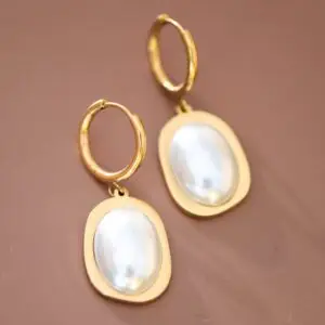 18K Gold Plated Waterproof Stainless Steel Drop Earrings