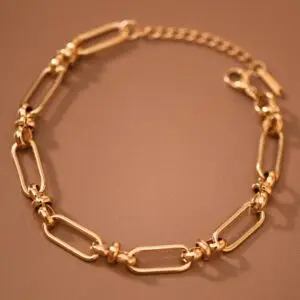 18K Gold PVD Plated Stainless Steel Chain Link Bracelet
