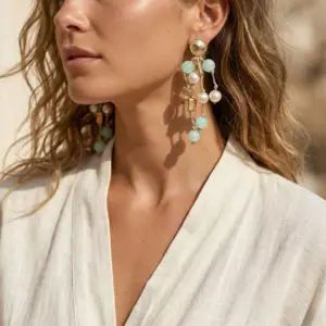 Chunky Coastal Pearl Earrings | Handmade Statement Jewelry| T/IV