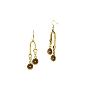 Handmade Hammered Bronze Finished Dangle Earrings