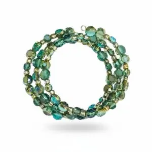 Teal Green Glass Wrap Bracelet