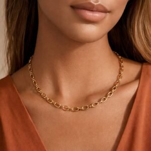 18K Gold Plated Waterproof Stainless Steel Chain Necklace