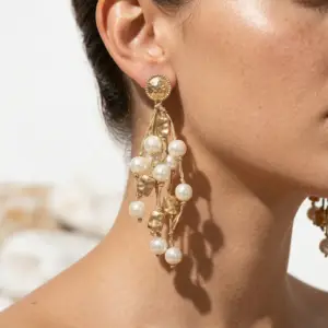 Chunky Coastal Pearl Earrings | Handmade Statement Jewelry| White