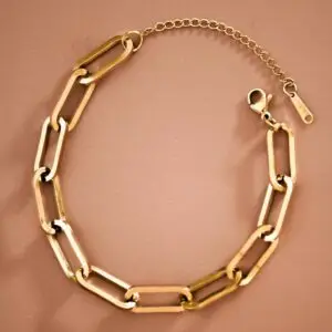 18K Gold PVD Plated Waterproof Stainless Steel Link Chain Bracelet