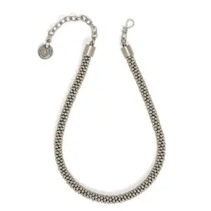 Handmade Knitting Pewter Necklace